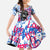 Statue of Liberty Graffiti Street Art Family Matching Puletasi and Hawaiian Shirt America Text and 4th of July Theme in Red White and Blue Design - Wonder Print Shop