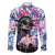 Statue of Liberty Graffiti Street Art Family Matching Puletasi and Hawaiian Shirt America Text and 4th of July Theme in Red White and Blue Design - Wonder Print Shop