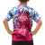 Statue of Liberty Graffiti Street Art Family Matching Short Sleeve Bodycon Dress and Hawaiian Shirt America Text and 4th of July Theme in Red White and Blue Design - Wonder Print Shop