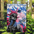 Statue of Liberty Graffiti Street Art Garden Flag America Text and 4th of July Theme in Red White and Blue Design - Wonder Print Shop