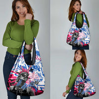 Statue of Liberty Graffiti Street Art Grocery Bag America Text and 4th of July Theme in Red White and Blue Design - Wonder Print Shop