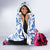 Statue of Liberty Graffiti Street Art Hooded Blanket America Text and 4th of July Theme in Red White and Blue Design - Wonder Print Shop