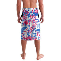 Statue of Liberty Graffiti Street Art Lavalava America Text and 4th of July Theme in Red White and Blue Design - Wonder Print Shop