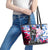 Statue of Liberty Graffiti Street Art Leather Tote Bag America Text and 4th of July Theme in Red White and Blue Design - Wonder Print Shop
