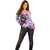 Statue of Liberty Graffiti Street Art Off Shoulder Sweater America Text and 4th of July Theme in Red White and Blue Design - Wonder Print Shop