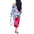 Statue of Liberty Graffiti Street Art Off The Shoulder Long Sleeve Dress America Text and 4th of July Theme in Red White and Blue Design - Wonder Print Shop