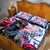 Statue of Liberty Graffiti Street Art Quilt Bed Set America Text and 4th of July Theme in Red White and Blue Design - Wonder Print Shop