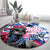Statue of Liberty Graffiti Street Art Round Carpet America Text and 4th of July Theme in Red White and Blue Design - Wonder Print Shop