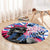 Statue of Liberty Graffiti Street Art Round Carpet America Text and 4th of July Theme in Red White and Blue Design - Wonder Print Shop