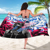 Statue of Liberty Graffiti Street Art Sarong America Text and 4th of July Theme in Red White and Blue Design - Wonder Print Shop