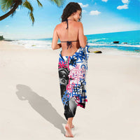 Statue of Liberty Graffiti Street Art Sarong America Text and 4th of July Theme in Red White and Blue Design - Wonder Print Shop