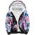 Statue of Liberty Graffiti Street Art Sherpa Hoodie America Text and 4th of July Theme in Red White and Blue Design - Wonder Print Shop