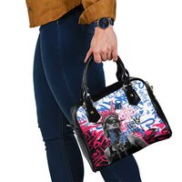 Statue of Liberty Graffiti Street Art Shoulder Handbag America Text and 4th of July Theme in Red White and Blue Design - Wonder Print Shop