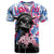 Statue of Liberty Graffiti Street Art T Shirt America Text and 4th of July Theme in Red White and Blue Design - Wonder Print Shop
