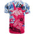 Statue of Liberty Graffiti Street Art T Shirt America Text and 4th of July Theme in Red White and Blue Design - Wonder Print Shop