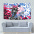 Statue of Liberty Graffiti Street Art Tapestry America Text and 4th of July Theme in Red White and Blue Design - Wonder Print Shop