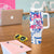Statue of Liberty Graffiti Street Art Tumbler With Handle America Text and 4th of July Theme in Red White and Blue Design - Wonder Print Shop
