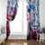 Statue of Liberty Graffiti Street Art Window Curtain America Text and 4th of July Theme in Red White and Blue Design - Wonder Print Shop