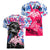 Statue of Liberty Graffiti Street Art Women V-Neck T-Shirt America Text and 4th of July Theme in Red White and Blue Design - Wonder Print Shop