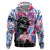 Statue of Liberty Graffiti Street Art Zip Hoodie America Text and 4th of July Theme in Red White and Blue Design - Wonder Print Shop