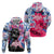 Statue of Liberty Graffiti Street Art Zip Hoodie America Text and 4th of July Theme in Red White and Blue Design - Wonder Print Shop