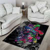 Teddy Bear Hip Hop Graffiti Street Art Area Rug Crown Shades and Colorful Spray Paint Design - Wonder Print Shop