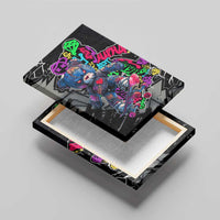 Teddy Bear Hip Hop Graffiti Street Art Canvas Wall Art Crown Shades and Colorful Spray Paint Design - Wonder Print Shop