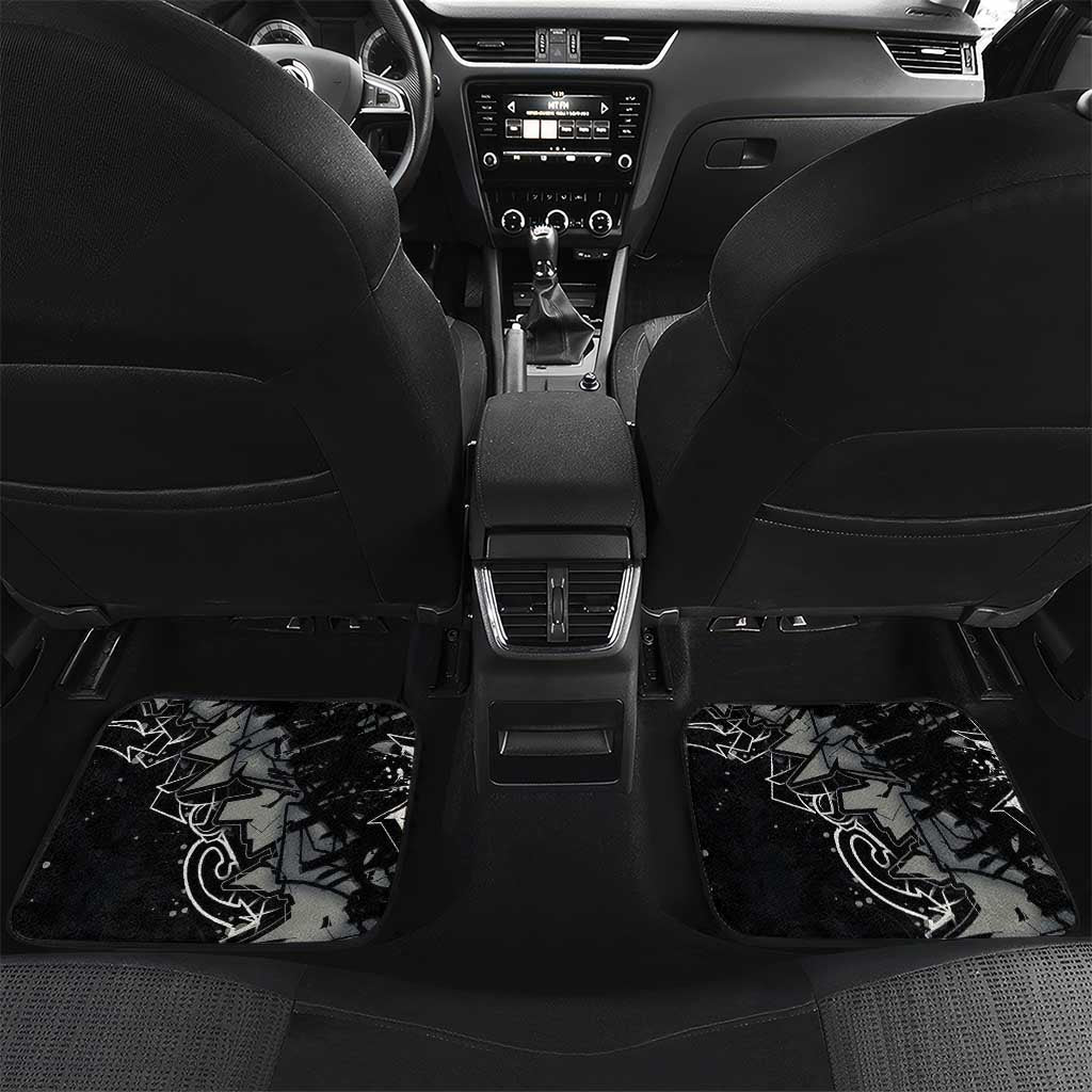Teddy Bear Hip Hop Graffiti Street Art Car Mats Crown Shades and Colorful Spray Paint Design - Wonder Print Shop