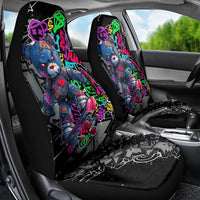 Teddy Bear Hip Hop Graffiti Street Art Car Seat Cover Crown Shades and Colorful Spray Paint Design - Wonder Print Shop