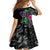 Teddy Bear Hip Hop Graffiti Street Art Family Matching Summer Maxi Dress and Hawaiian Shirt Crown Shades and Colorful Spray Paint Design - Wonder Print Shop