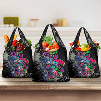 Teddy Bear Hip Hop Graffiti Street Art Grocery Bag Crown Shades and Colorful Spray Paint Design - Wonder Print Shop