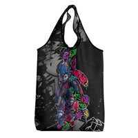 Teddy Bear Hip Hop Graffiti Street Art Grocery Bag Crown Shades and Colorful Spray Paint Design - Wonder Print Shop