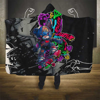 Teddy Bear Hip Hop Graffiti Street Art Hooded Blanket Crown Shades and Colorful Spray Paint Design - Wonder Print Shop