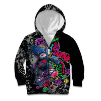 Teddy Bear Hip Hop Graffiti Street Art Kid Hoodie Crown Shades and Colorful Spray Paint Design - Wonder Print Shop