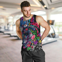 Teddy Bear Hip Hop Graffiti Street Art Men Tank Top Crown Shades and Colorful Spray Paint Design - Wonder Print Shop