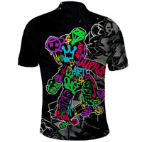 Teddy Bear Hip Hop Graffiti Street Art Polo Shirt Crown Shades and Colorful Spray Paint Design - Wonder Print Shop