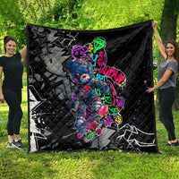 Teddy Bear Hip Hop Graffiti Street Art Quilt Crown Shades and Colorful Spray Paint Design - Wonder Print Shop