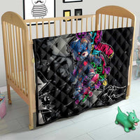 Teddy Bear Hip Hop Graffiti Street Art Quilt Crown Shades and Colorful Spray Paint Design - Wonder Print Shop
