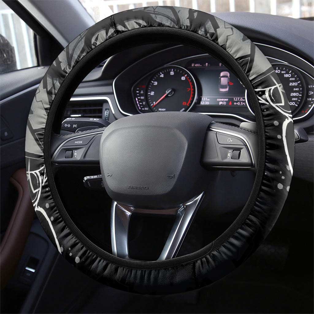 Teddy Bear Hip Hop Graffiti Street Art Steering Wheel Cover Crown Shades and Colorful Spray Paint Design - Wonder Print Shop