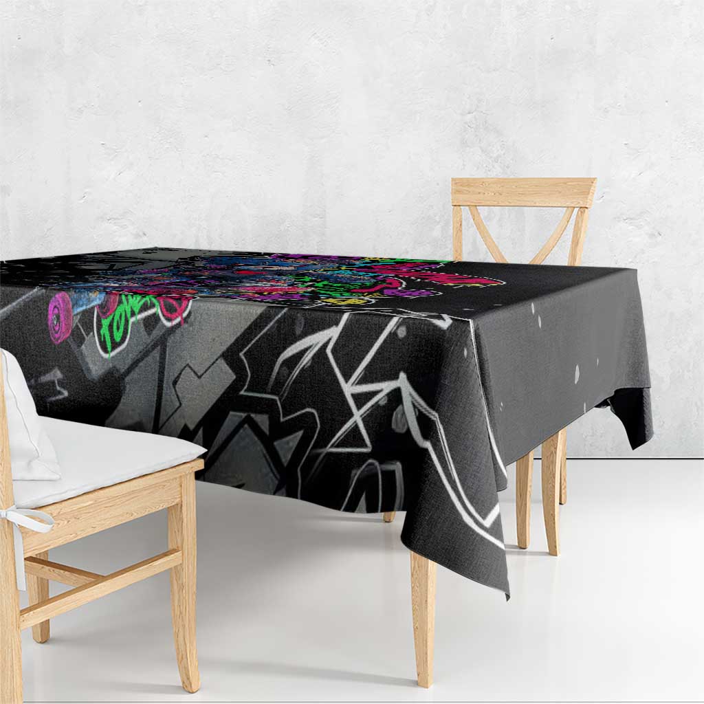 Teddy Bear Hip Hop Graffiti Street Art Tablecloth Crown Shades and Colorful Spray Paint Design - Wonder Print Shop