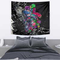Teddy Bear Hip Hop Graffiti Street Art Tapestry Crown Shades and Colorful Spray Paint Design - Wonder Print Shop