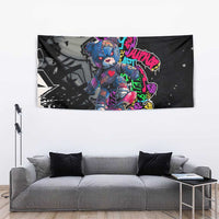 Teddy Bear Hip Hop Graffiti Street Art Tapestry Crown Shades and Colorful Spray Paint Design - Wonder Print Shop