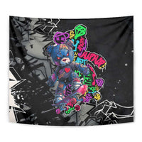 Teddy Bear Hip Hop Graffiti Street Art Tapestry Crown Shades and Colorful Spray Paint Design - Wonder Print Shop