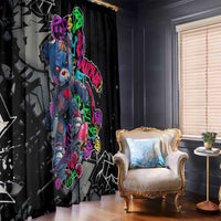 Teddy Bear Hip Hop Graffiti Street Art Window Curtain Crown Shades and Colorful Spray Paint Design - Wonder Print Shop