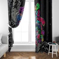 Teddy Bear Hip Hop Graffiti Street Art Window Curtain Crown Shades and Colorful Spray Paint Design - Wonder Print Shop