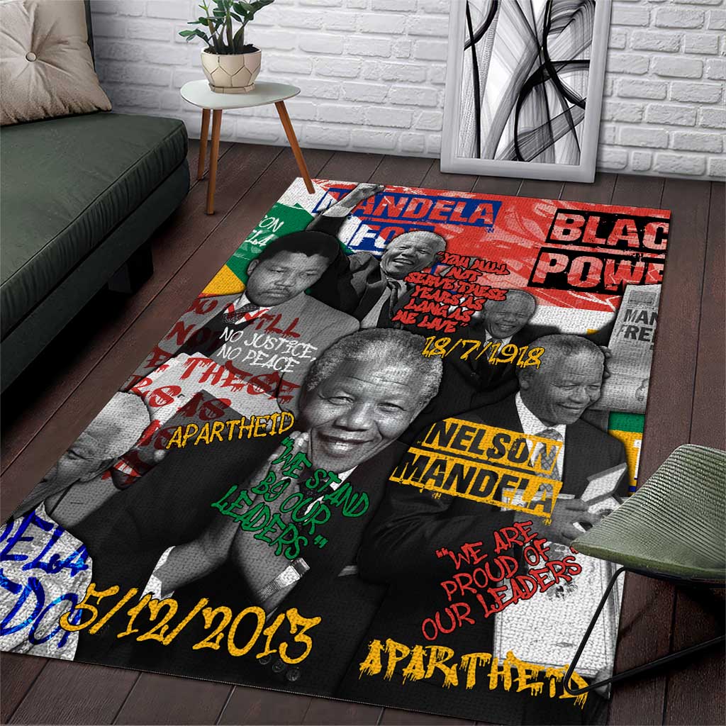 Nelson Mandela Area Rug Street Spray Art Recreating The Life Of A Great Man - Wonder Print Shop