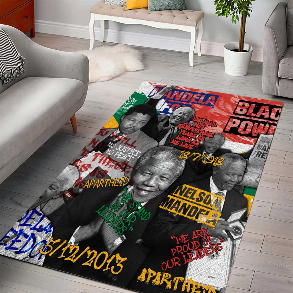 Nelson Mandela Area Rug Street Spray Art Recreating The Life Of A Great Man - Wonder Print Shop