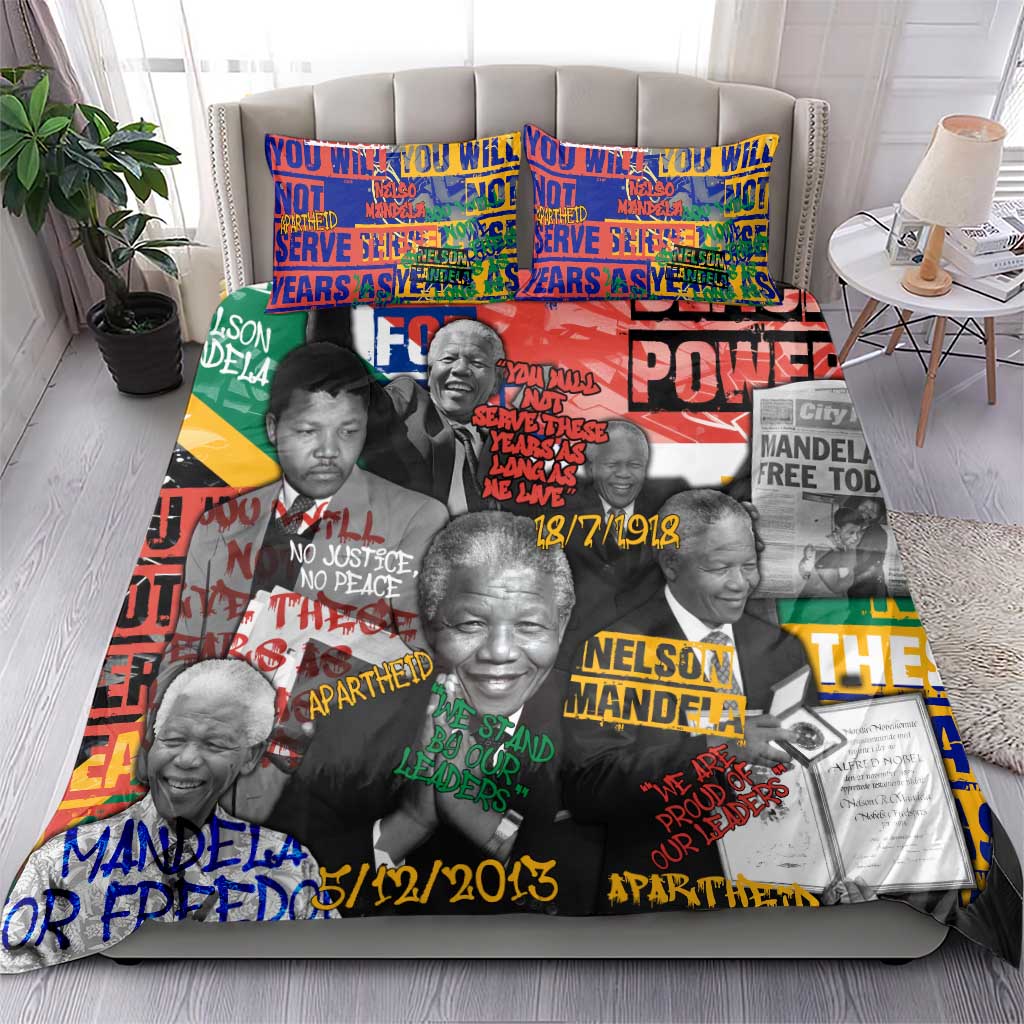 Nelson Mandela Bedding Set Street Spray Art Recreating The Life Of A Great Man - Wonder Print Shop
