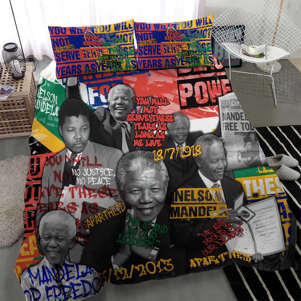 Nelson Mandela Bedding Set Street Spray Art Recreating The Life Of A Great Man - Wonder Print Shop