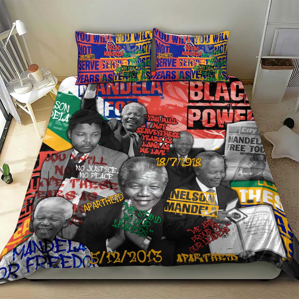 Nelson Mandela Bedding Set Street Spray Art Recreating The Life Of A Great Man - Wonder Print Shop